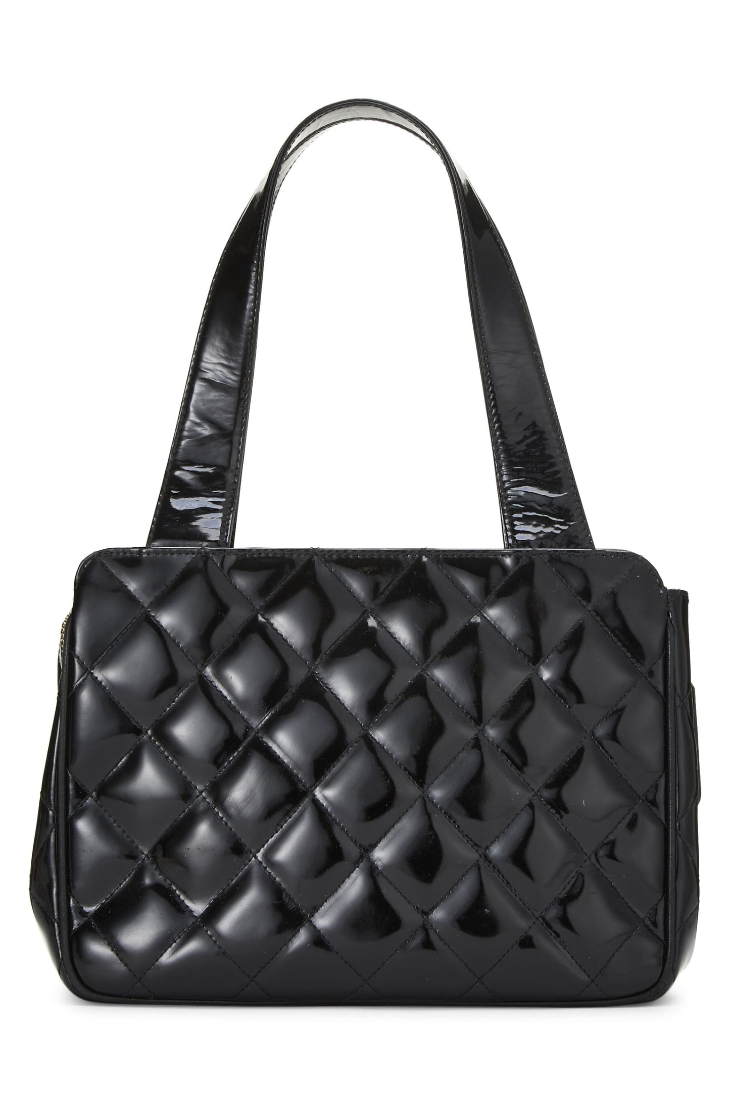 Chanel, Black Quilted Patent Leather Handbag Small, Black
