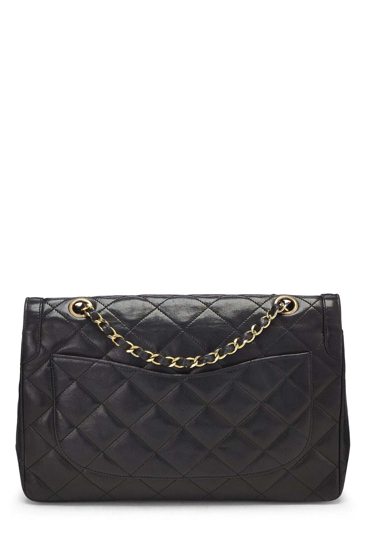 Chanel, Black Quilted Lambskin Paris Limited Double Flap Jumbo, Black