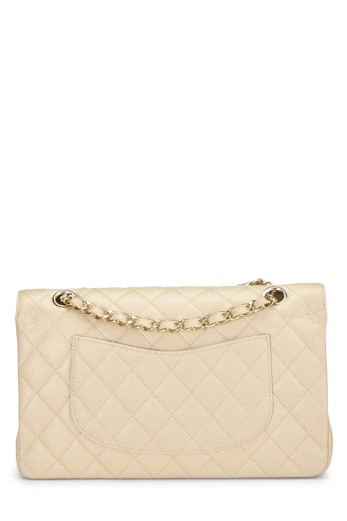 Chanel, Beige Quilted Lambskin Classic Double Flap Medium, Beige