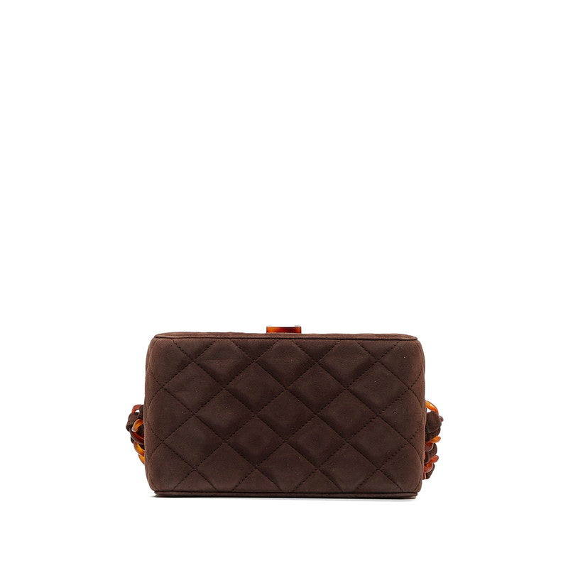 Chanel Matrases Cocomark Chain Vanity Bag Brown wedish Lady Chanel