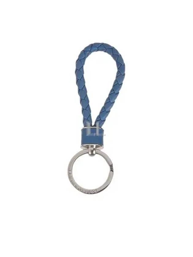 Luxury Bottega Veneta Intrecciato Leather Key Holder Blue