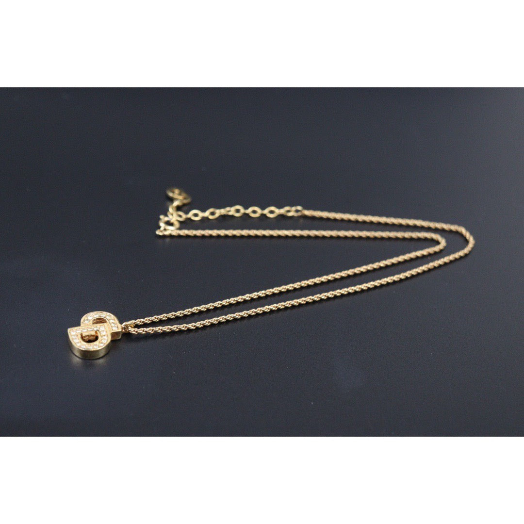 Rank A | Dior CD Rhinestone Necklace Earring Set |24041805