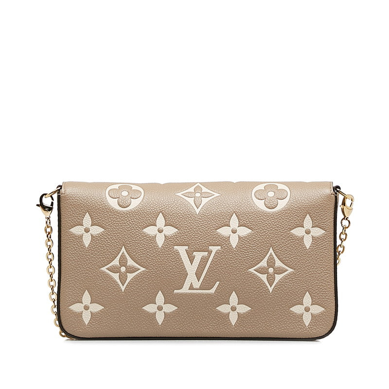 Louis Vuitton Monogram Implant Poschet Felice Chain M82480 Étope Grey Leather Louis Vuitton