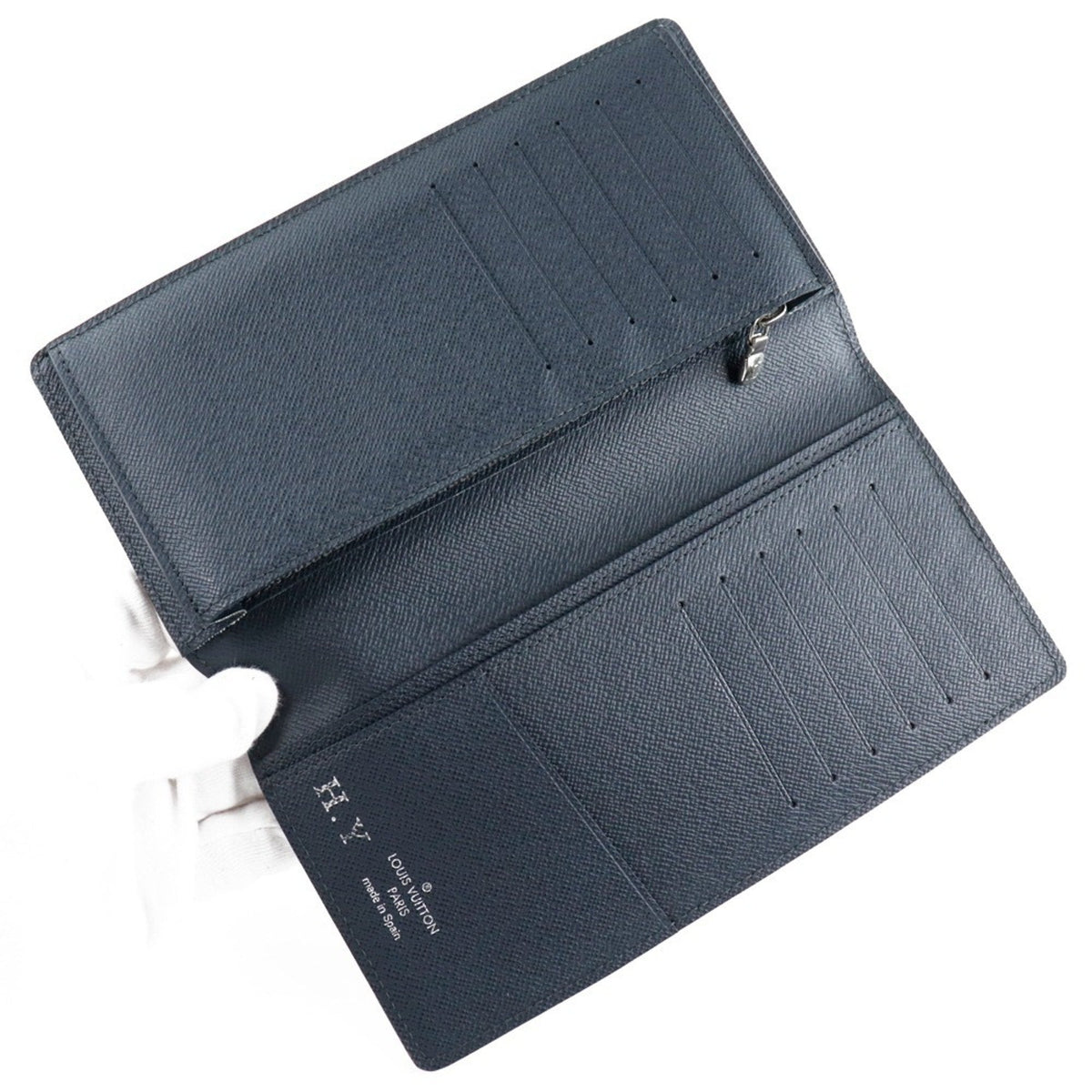 Louis Vuitton Black Leather Portefeuille Brazza wallet accessories