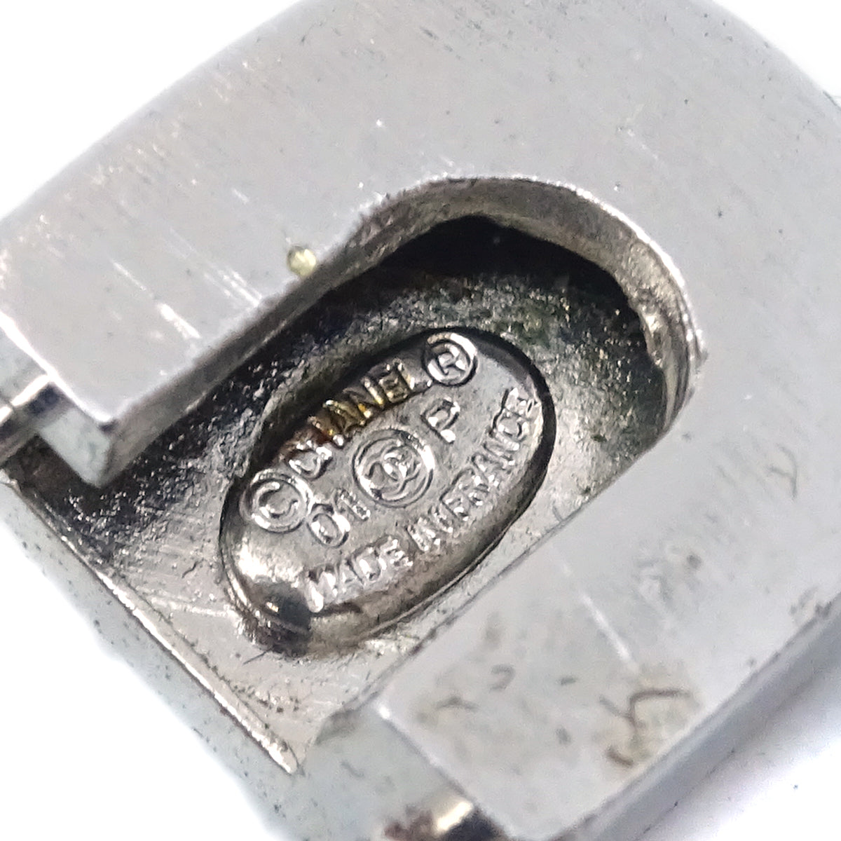 Chanel Rhinestone Brooch Pin Silver 01P