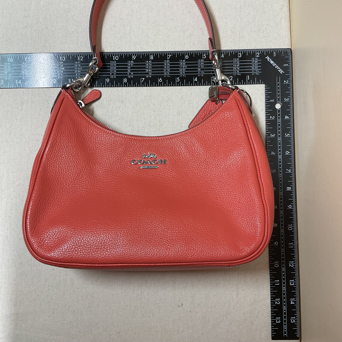 Handbag Designer By Coach In Coral, Size:Medium