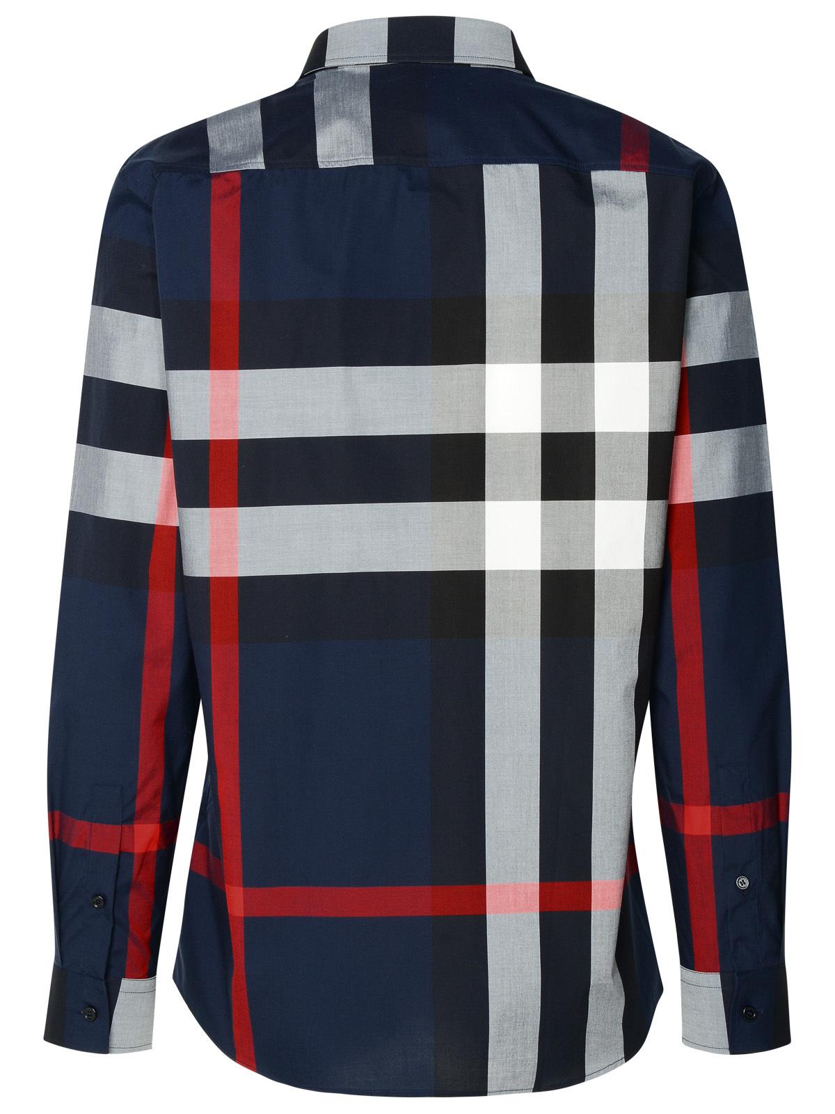 Burberry Navy Cotton Shirt Man