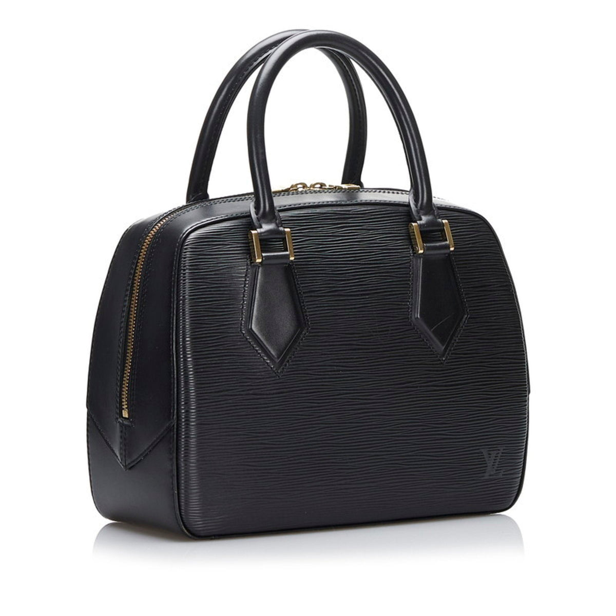 Louis Vuitton Black Leather Sablon handbag bag