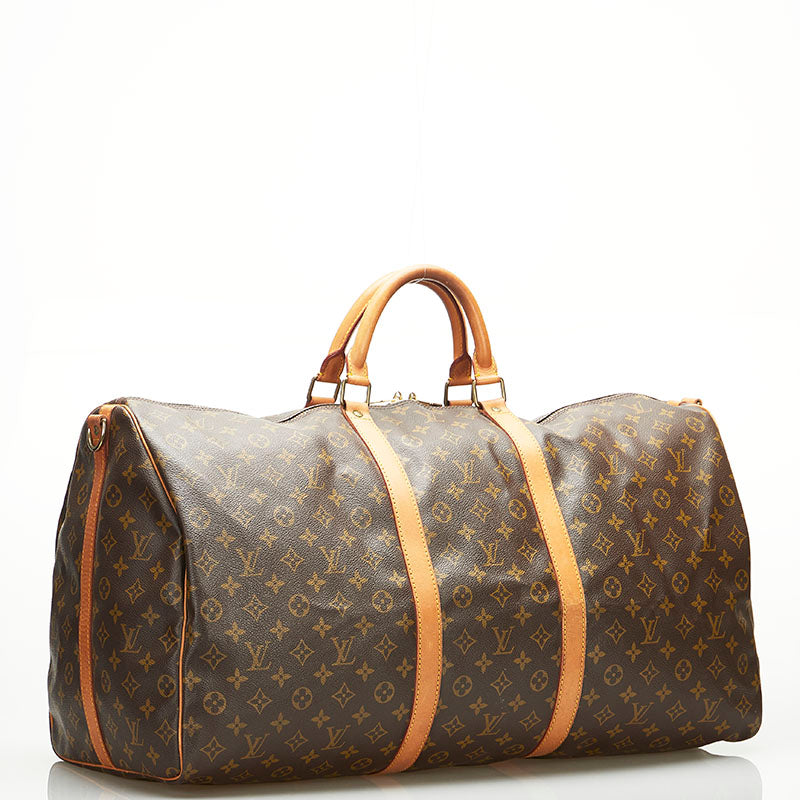 Louis Vuitton Brown Canvas Keepall Bandoulière 60 travel bag