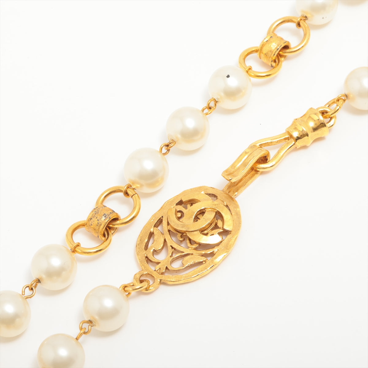 Chanel Coco 95A Necklace GP Pearl Gold