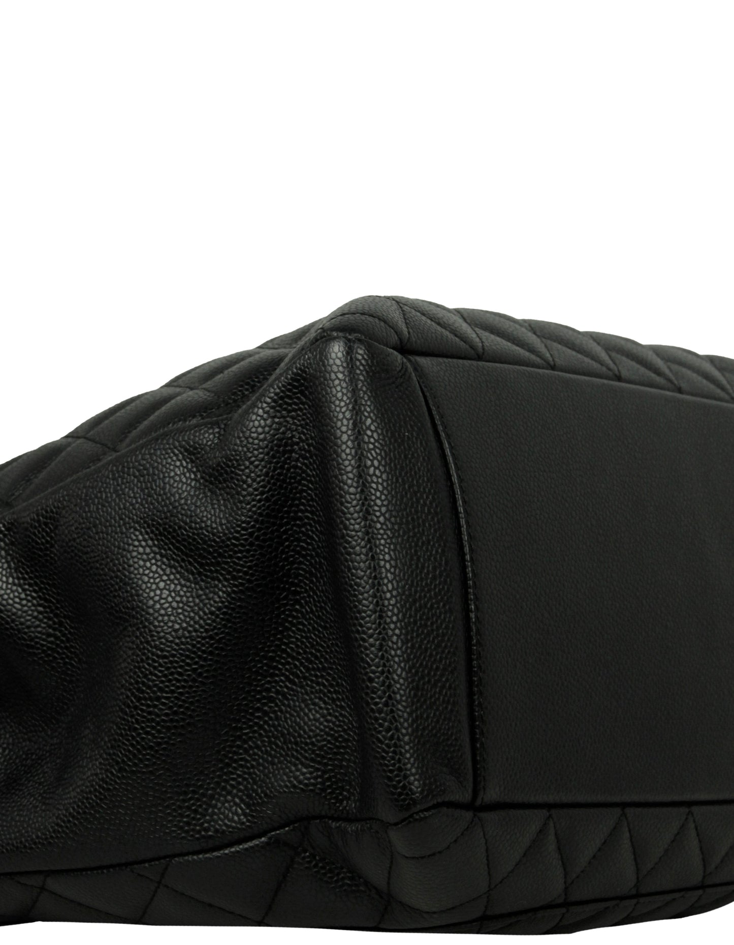 Chanel Black Caviar Leather Quilted Grand Shopper Tote GST Bag