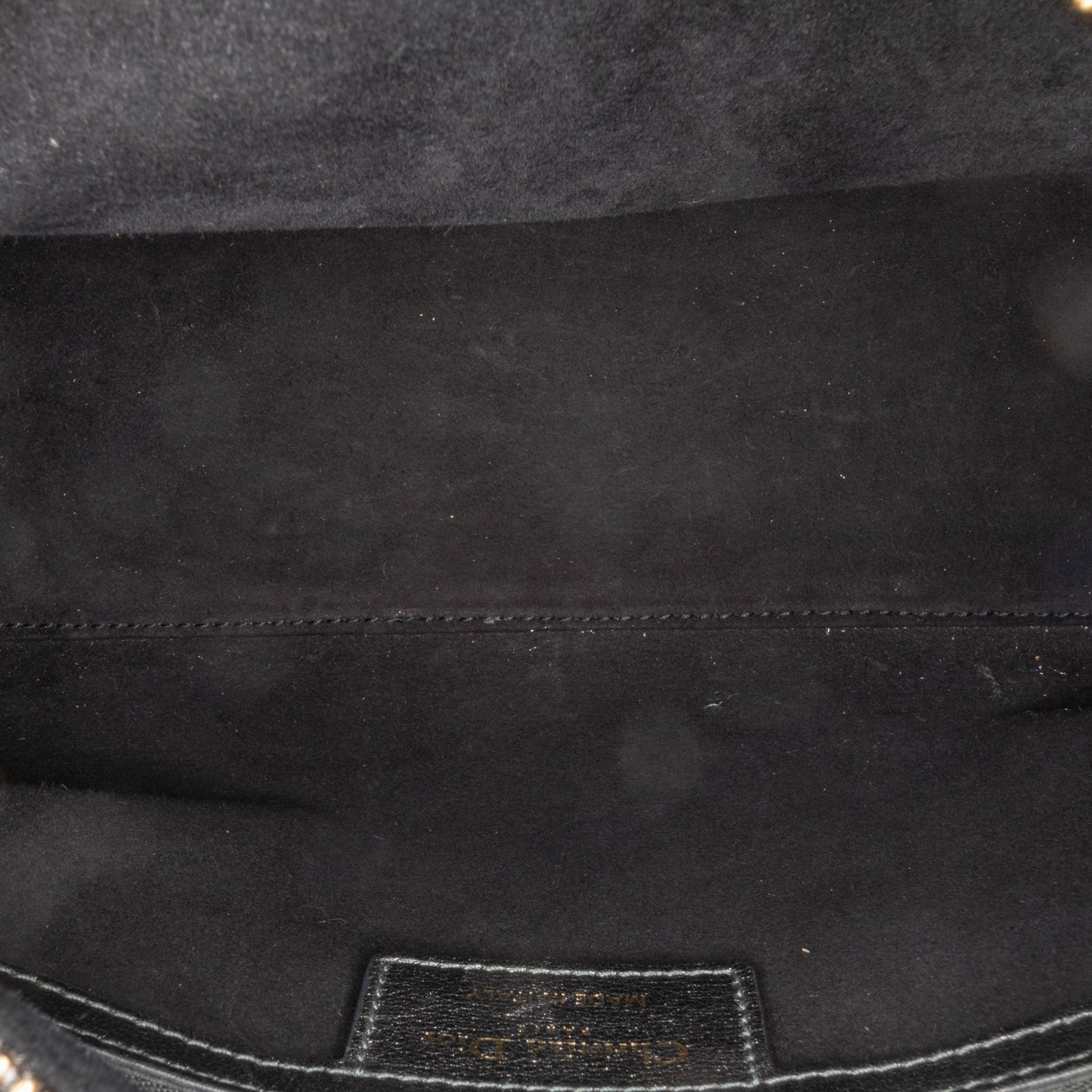 Medium Metallic Calfskin Cannage Lady Dior