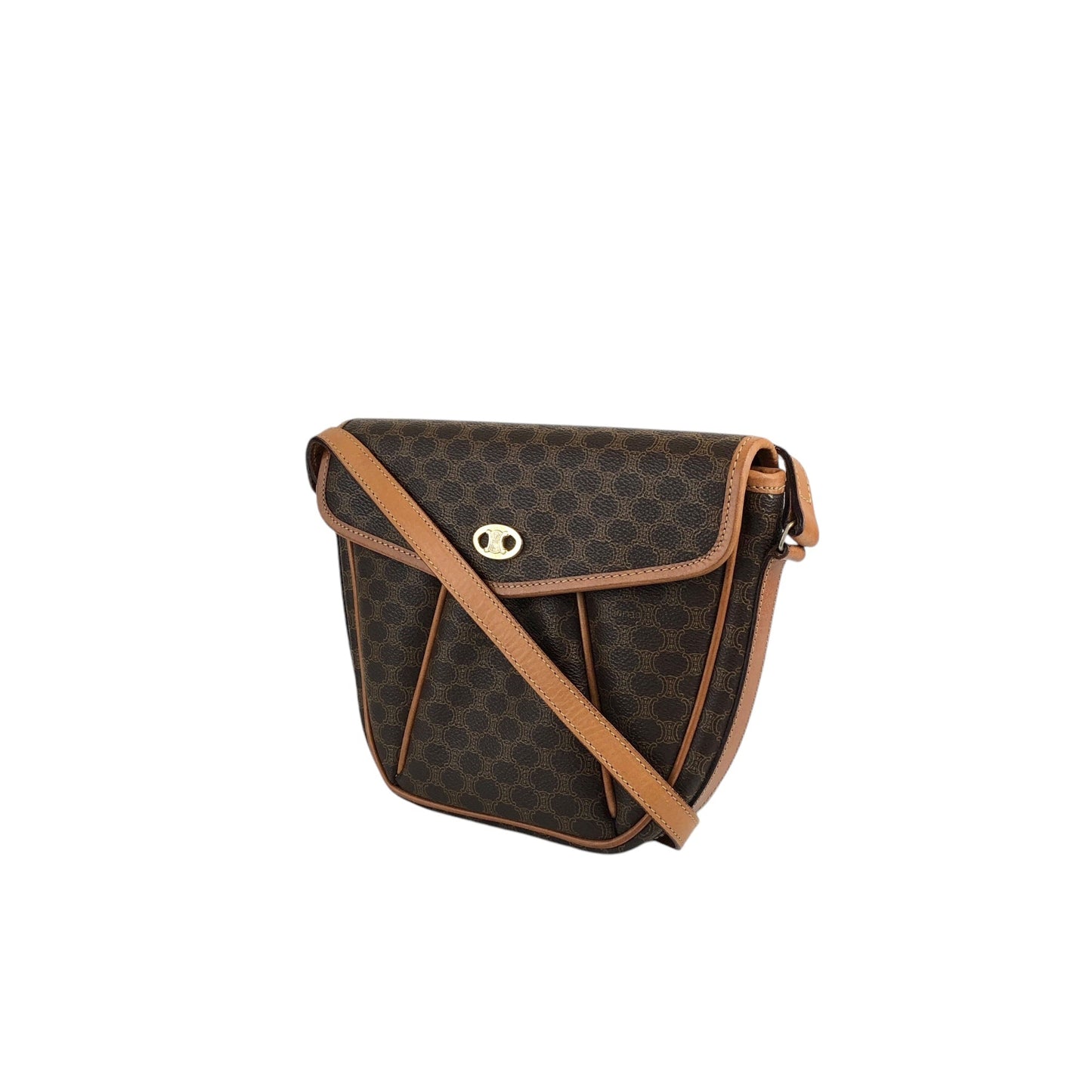 CELINE Macadam Triomphe Shoulder bag Brown Vintage 48xpj8