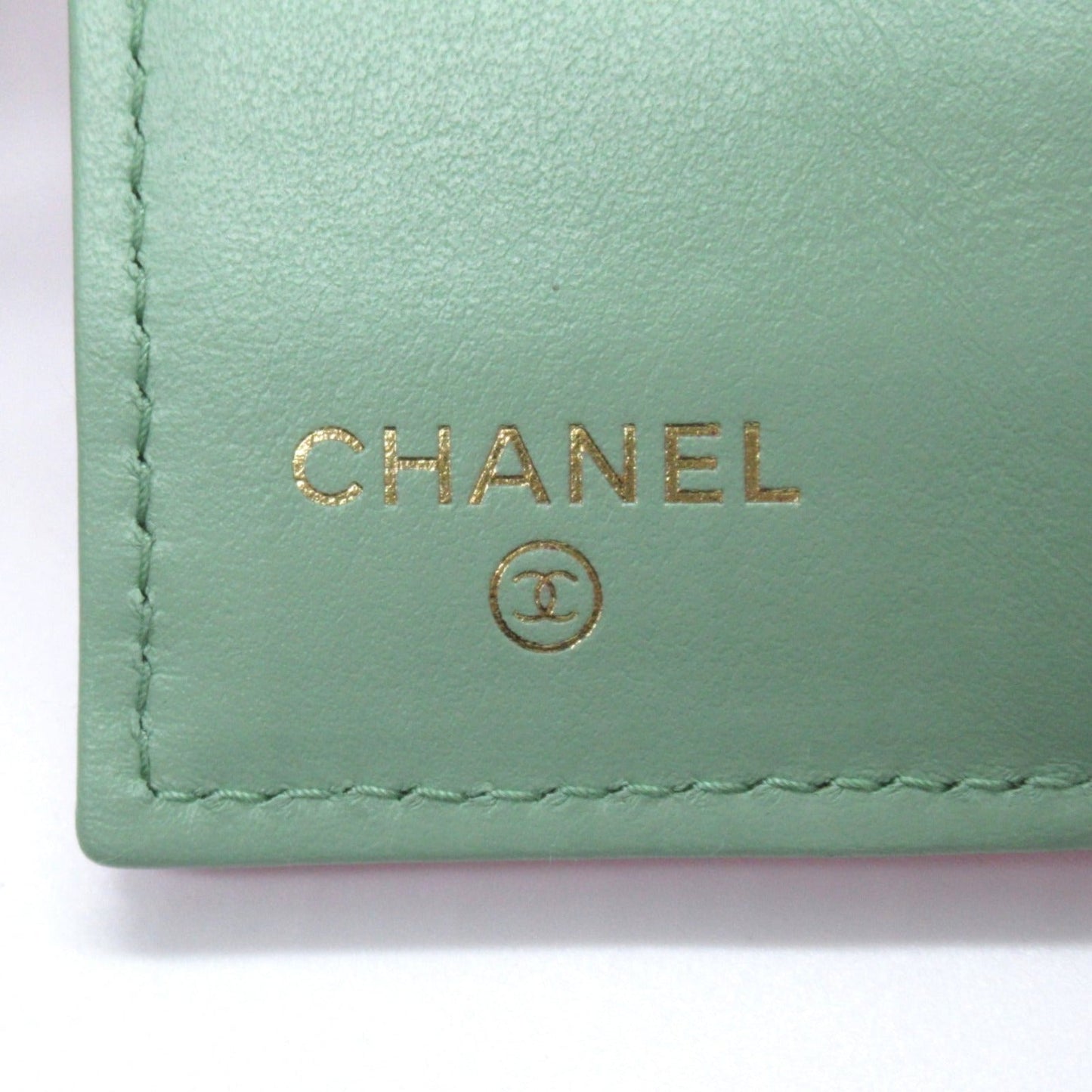 Chanel Three Fold Wallet Three Folded Wallet Caviar S (Green ) Black