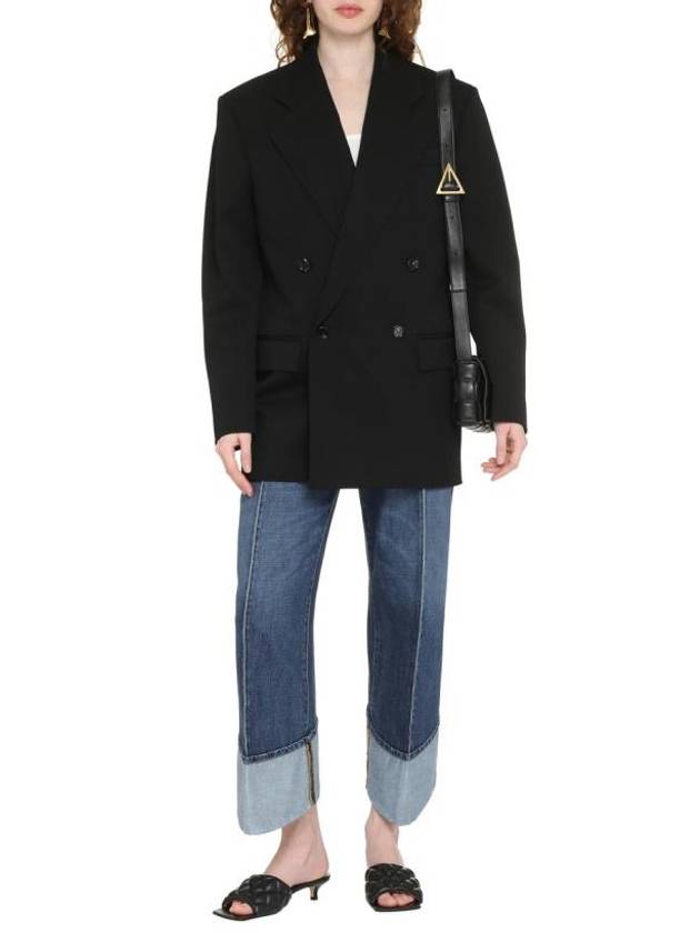 Luxury Bottega Veneta Grain De Poudre Blazer Jacket Black