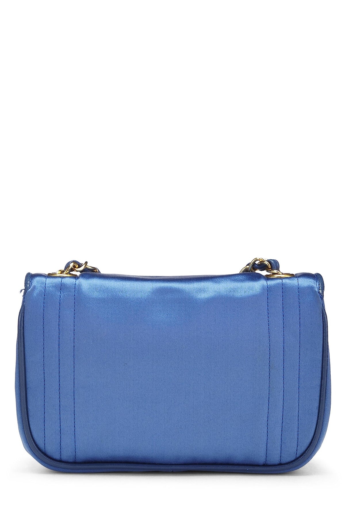 Chanel, Blue Satin Triborder Flap Mini, Blue