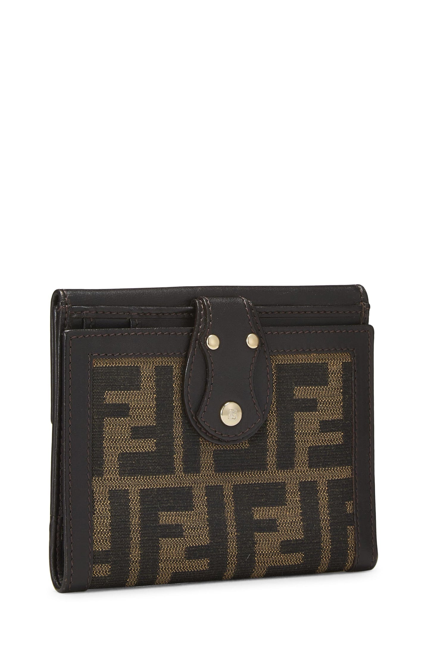 Fendi, Brown Zucca Canvas Compact Wallet, Brown