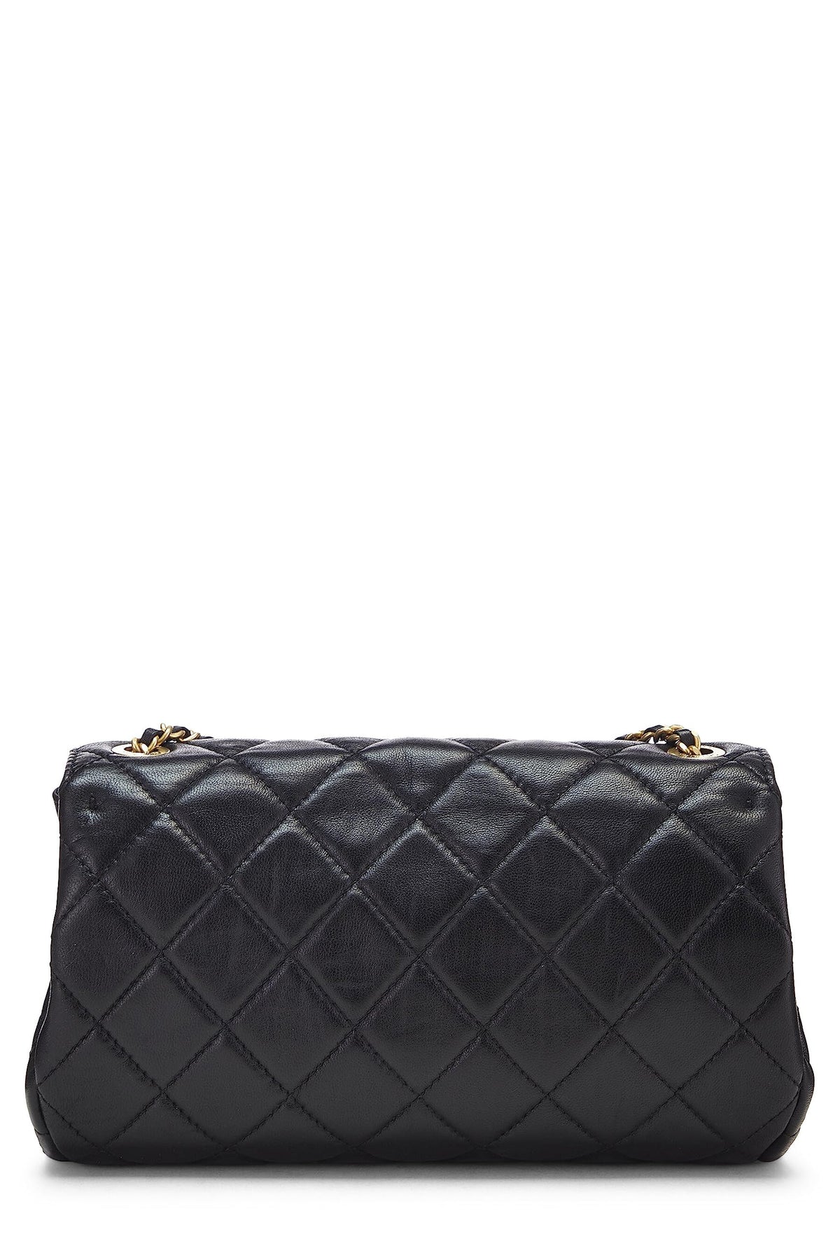 Chanel, Black Quilted Lambskin Chain Flap Small, Black