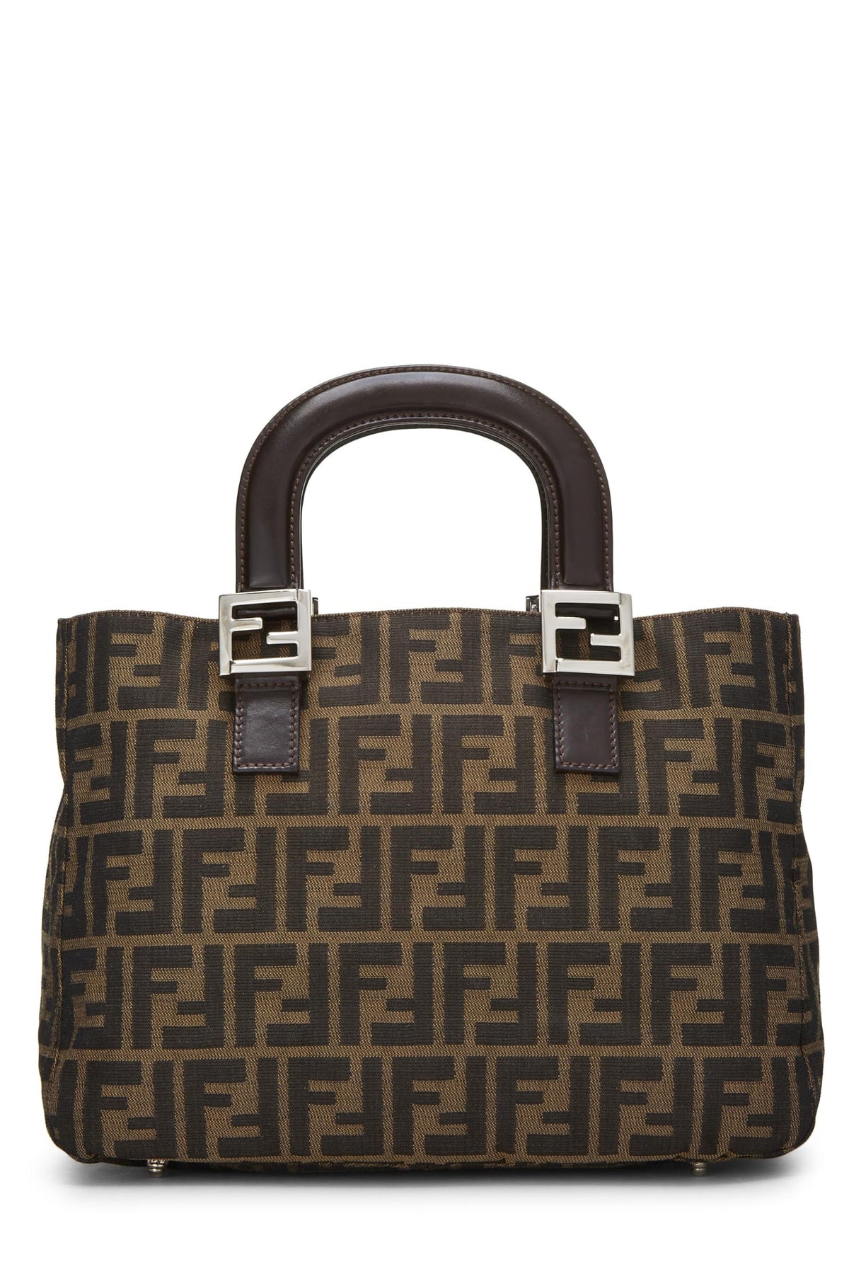 Fendi, Brown Zucca Canvas Handbag Small, Brown