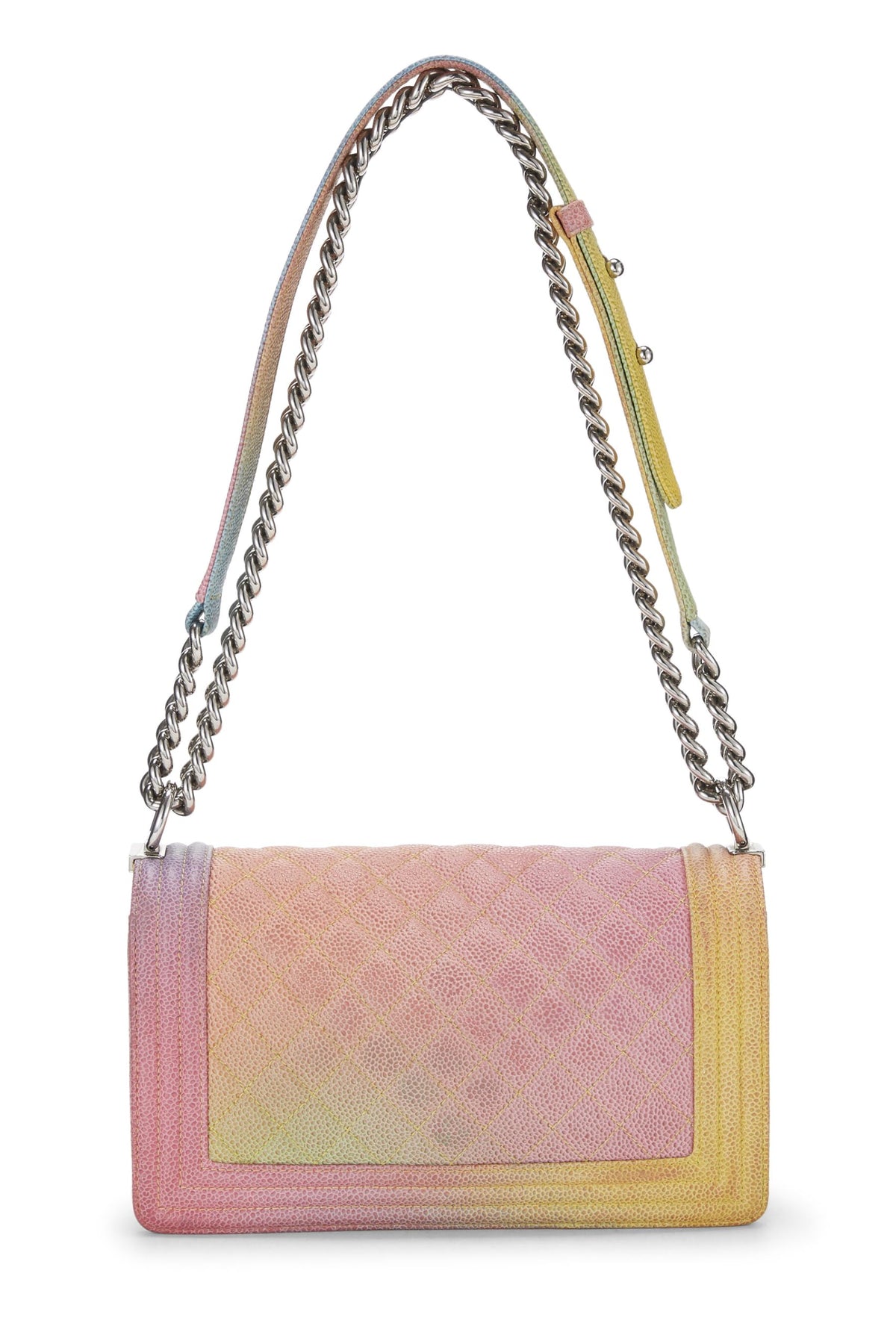 Chanel, Rainbow Quilted Caviar Boy Bag Medium, Green