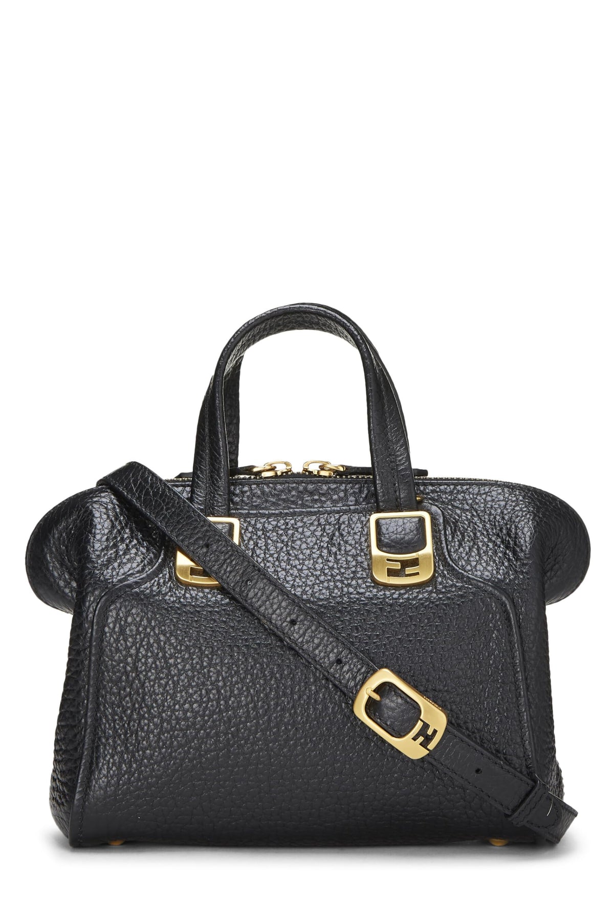 Fendi, Black Leather Chameleon Small, Black
