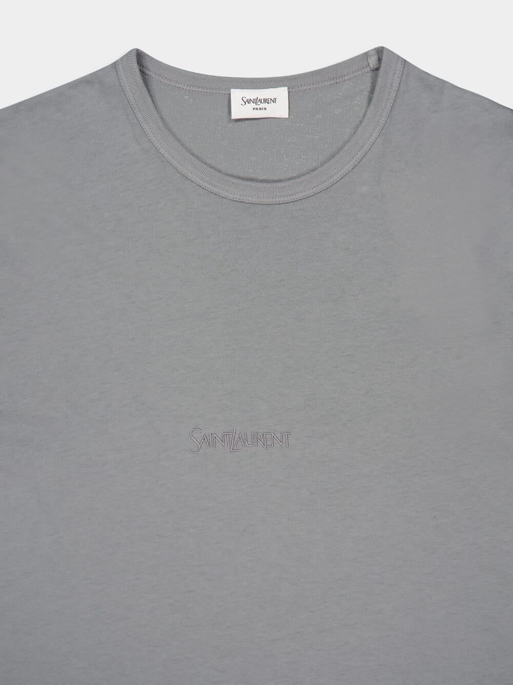 Grey Short-Sleeve Crewneck Cotton T-Shirt