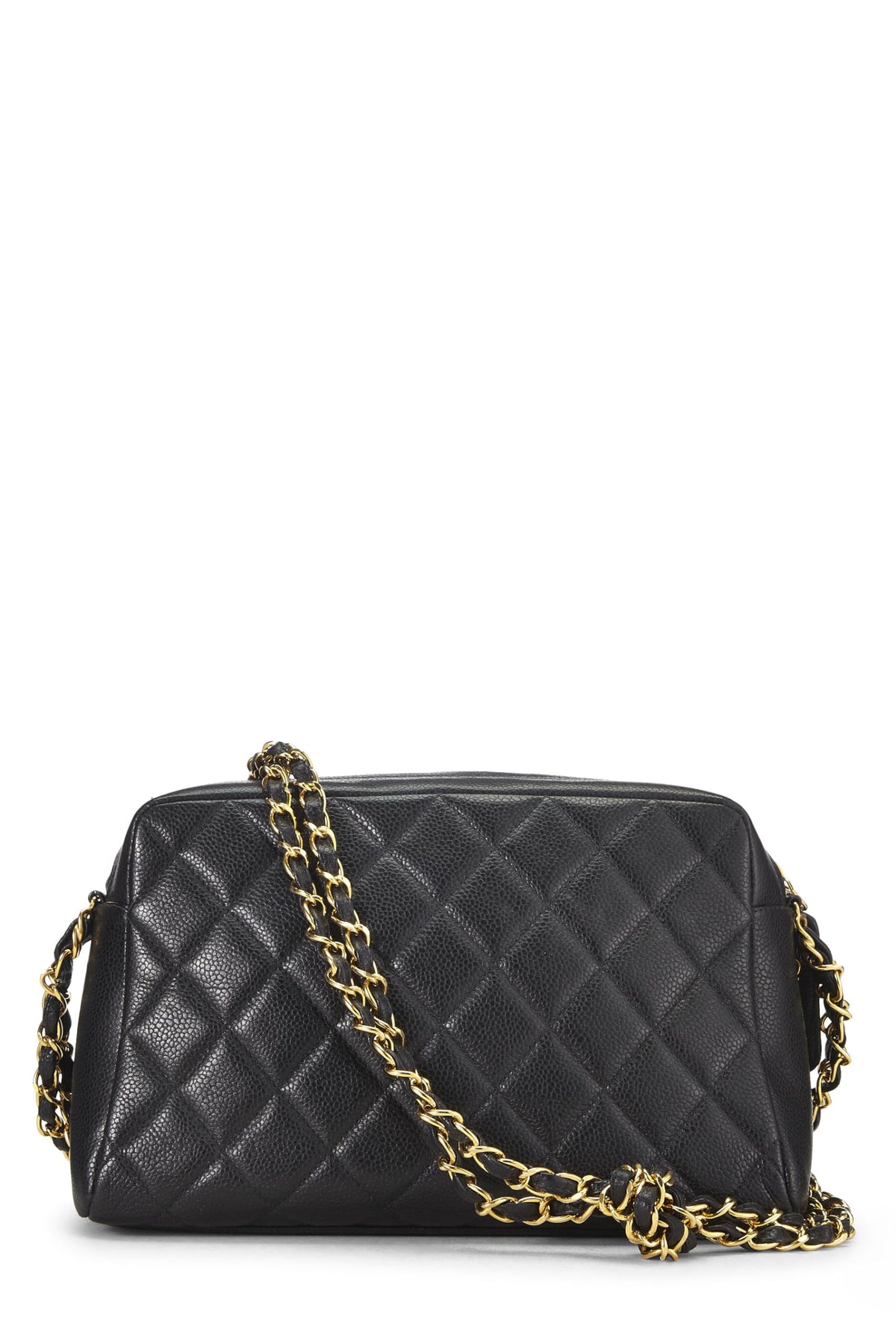 Chanel, Black Quilted Caviar Pocket Camera Bag Medium, Black