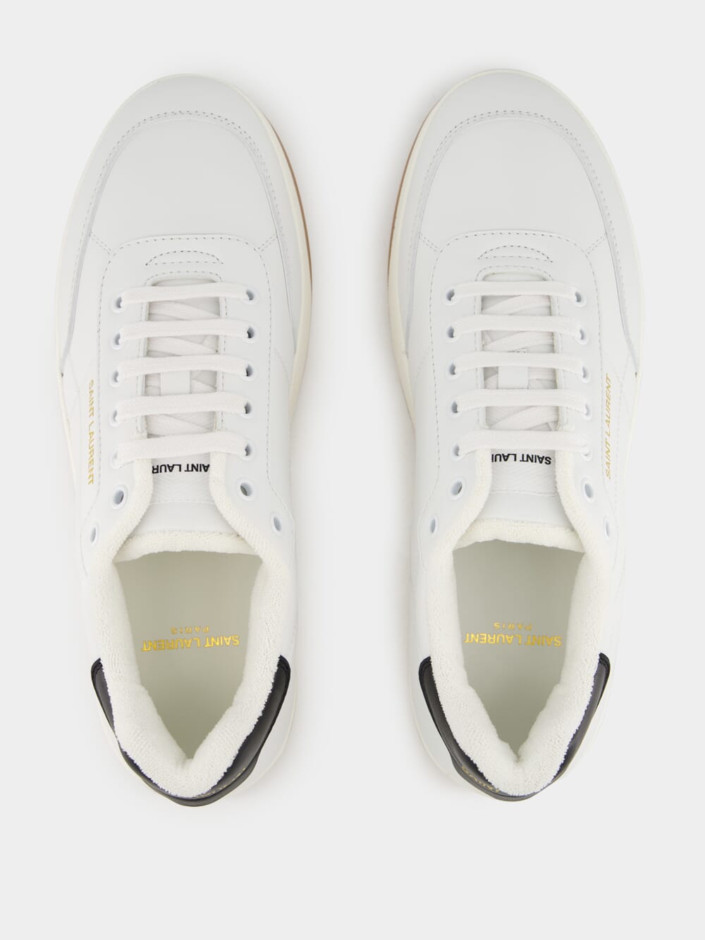 Blanc Optique and Black Sneakers in Smooth Leather