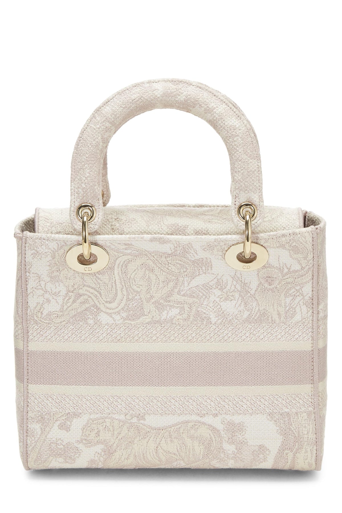Dior, Pink Embroidered Canvas Lady D-Lite Medium, Pink