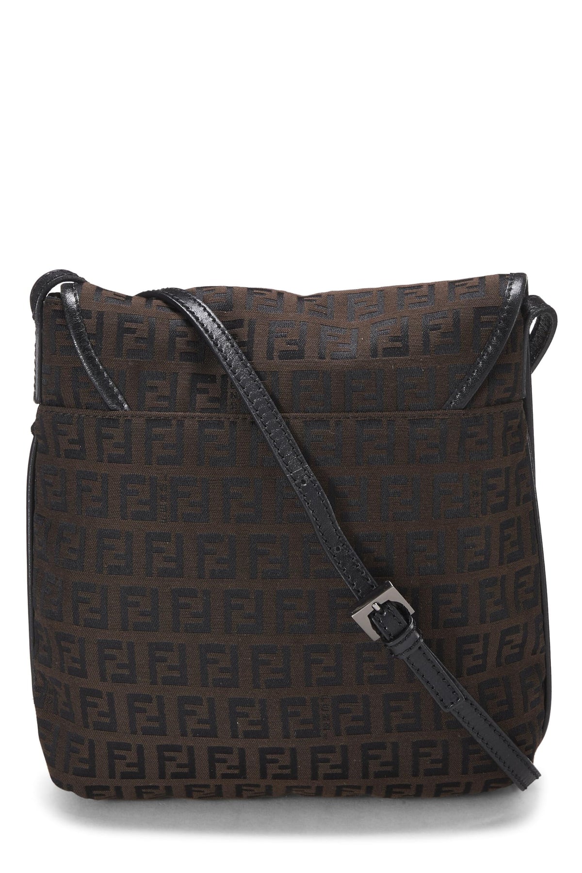 Fendi, Brown Zucchino Canvas Crossbody Small, Brown