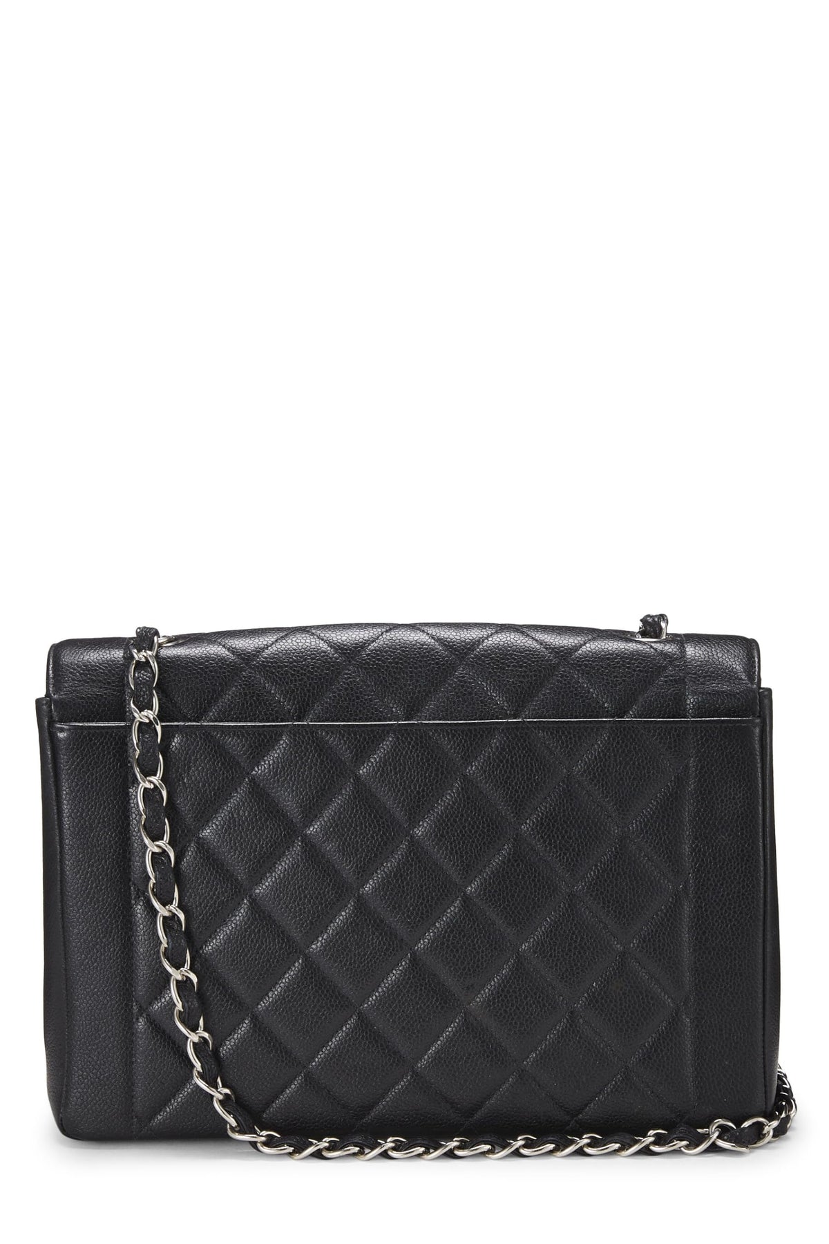 Chanel, Black Quilted Caviar Diana Flap Jumbo, Black