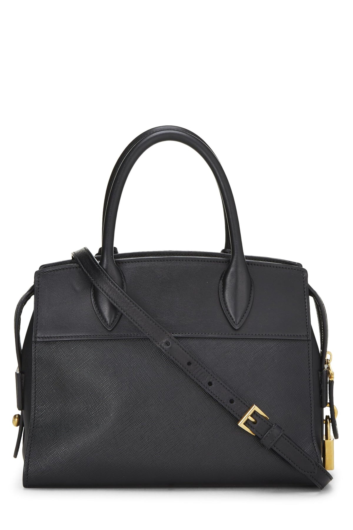 Prada, Black Saffiano Esplanade Small, Black