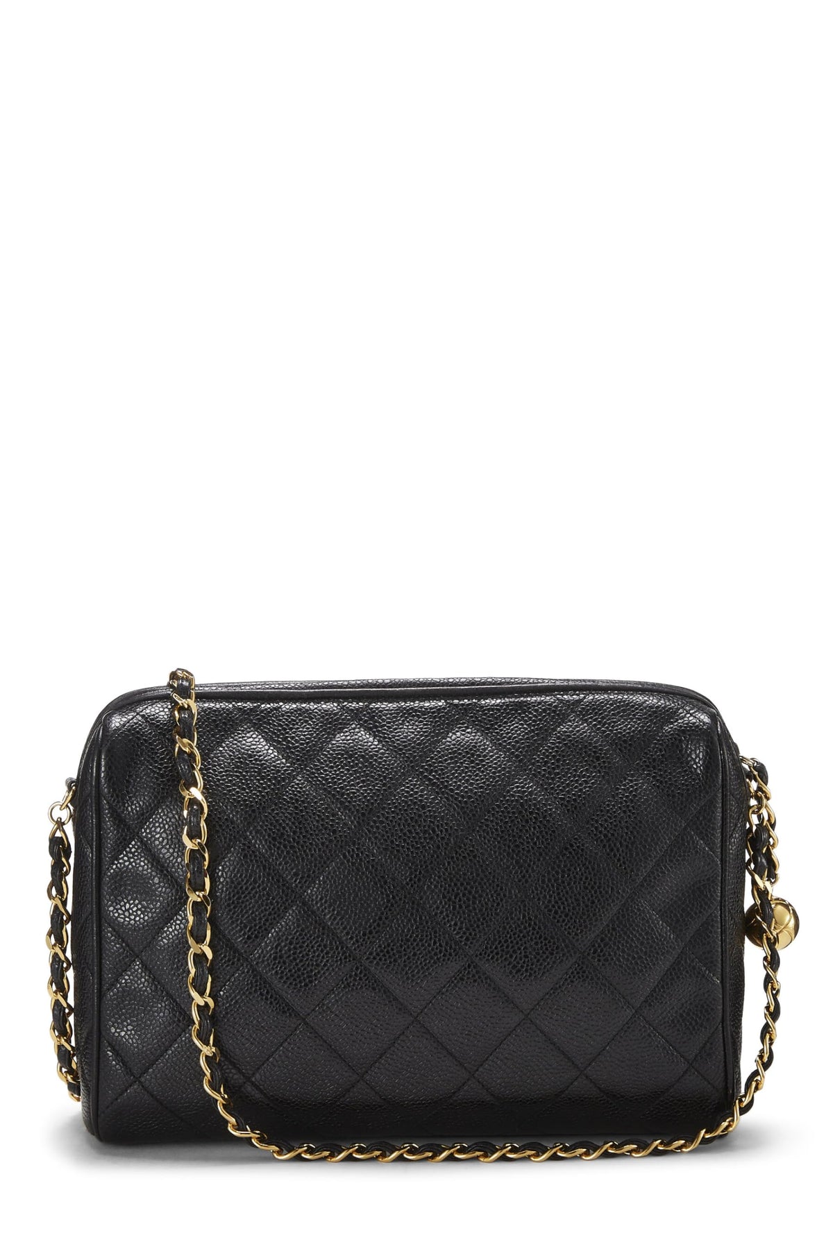 Chanel, Black Quilted Caviar Pocket Camera Bag Medium, Black