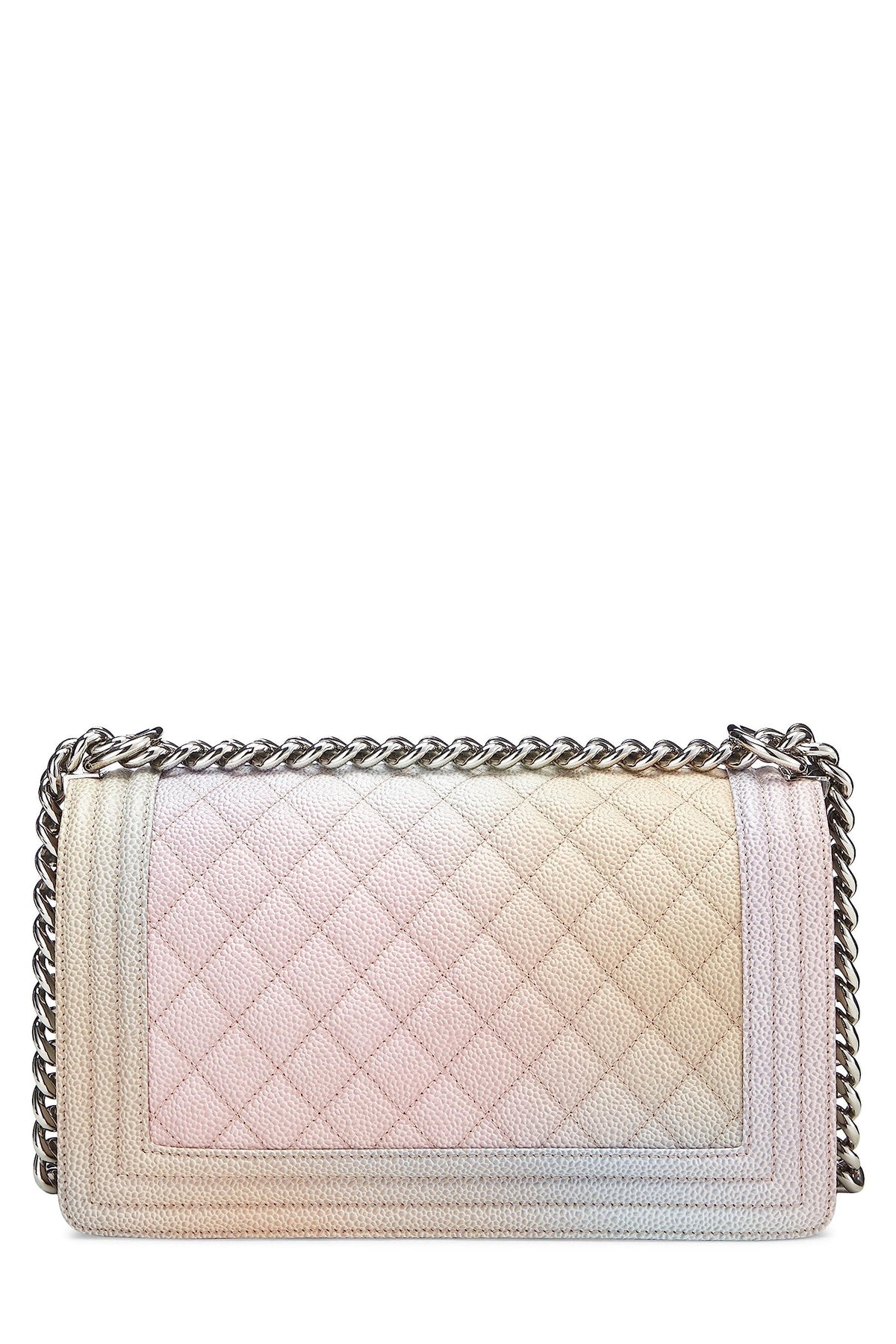 Chanel, Rainbow Quilted Caviar Boy Bag Medium, Pink