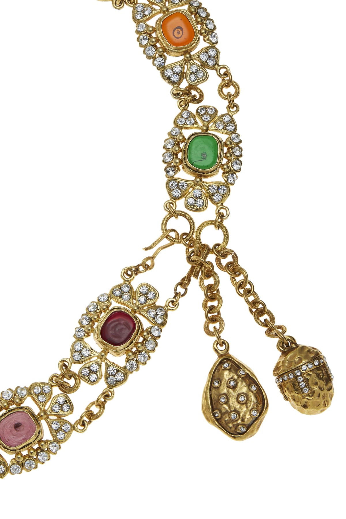 Chanel, Gold & Multicolor Gripoix Crystal Chain Belt, Multi