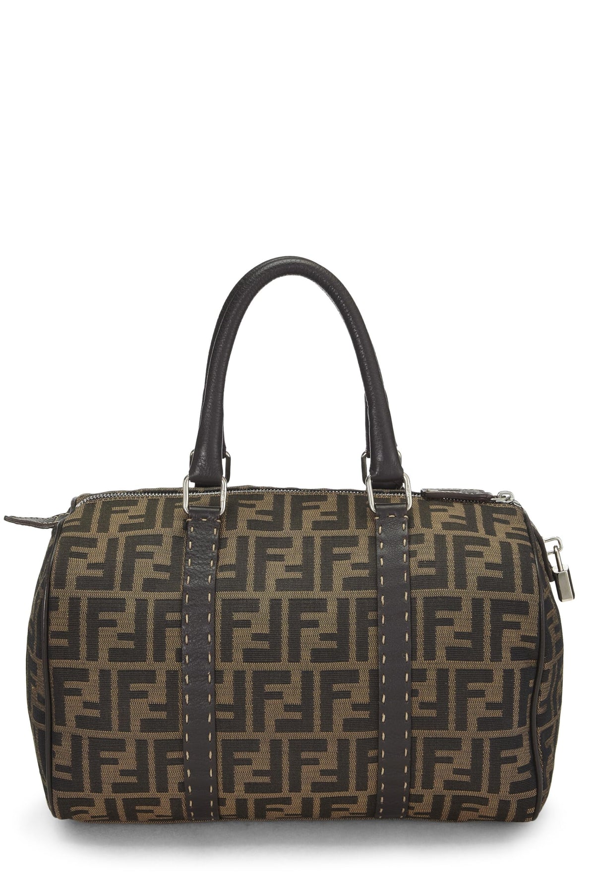 Fendi, Zucca Canvas Selleria Handbag Medium, Brown