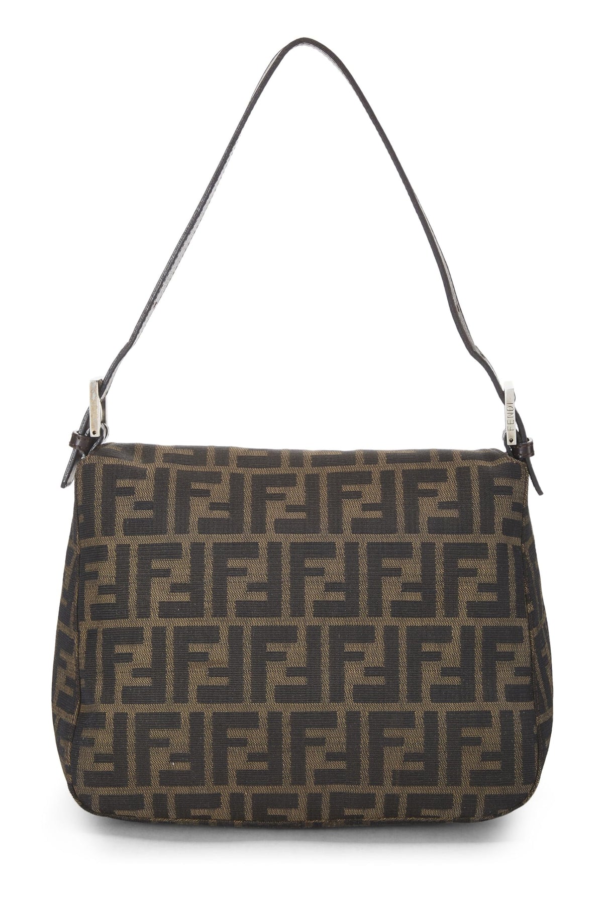 Fendi, Brown Zucca Canvas Shoulder Bag, Brown