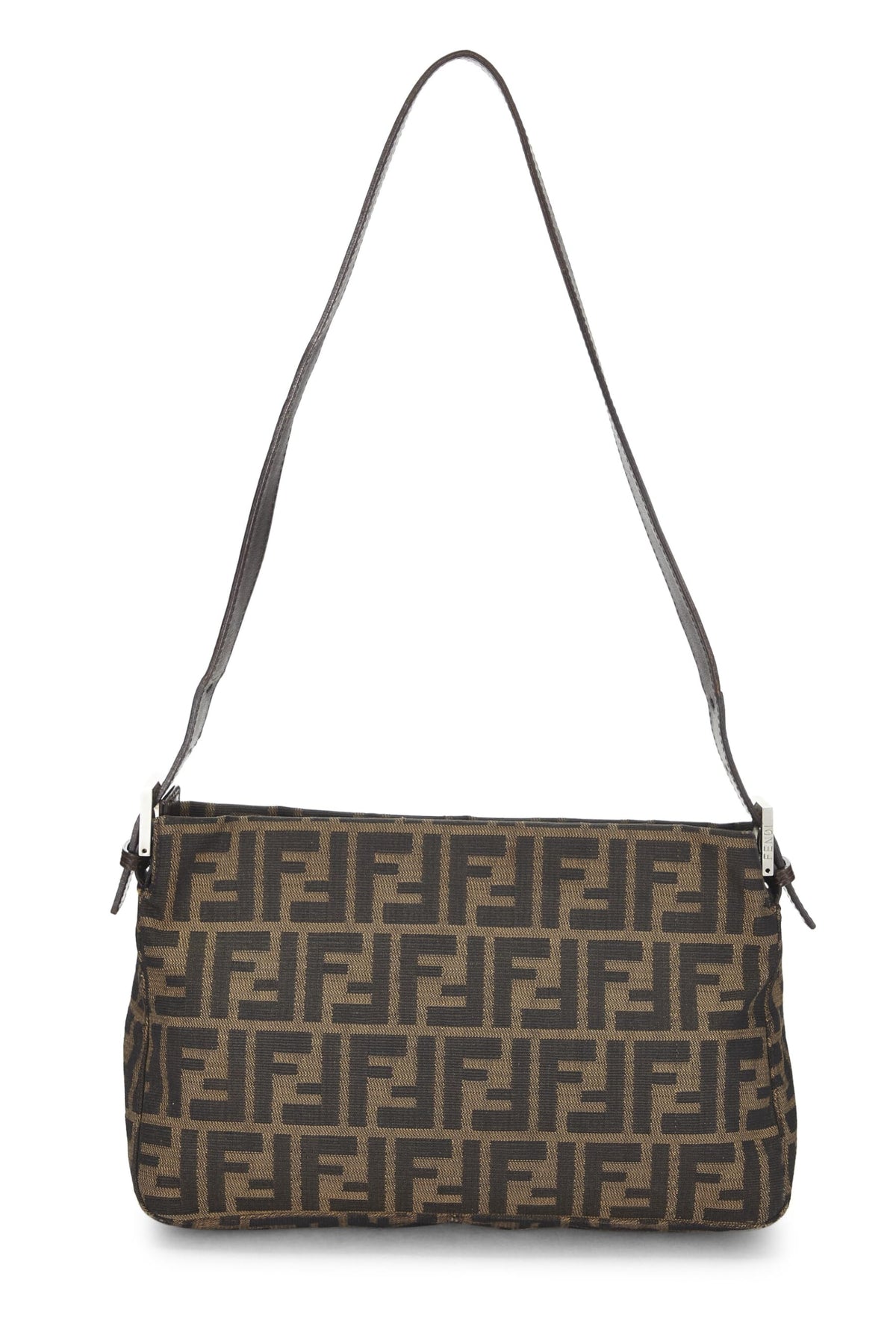 Fendi, Brown Zucca Canvas Shoulder Bag, Brown
