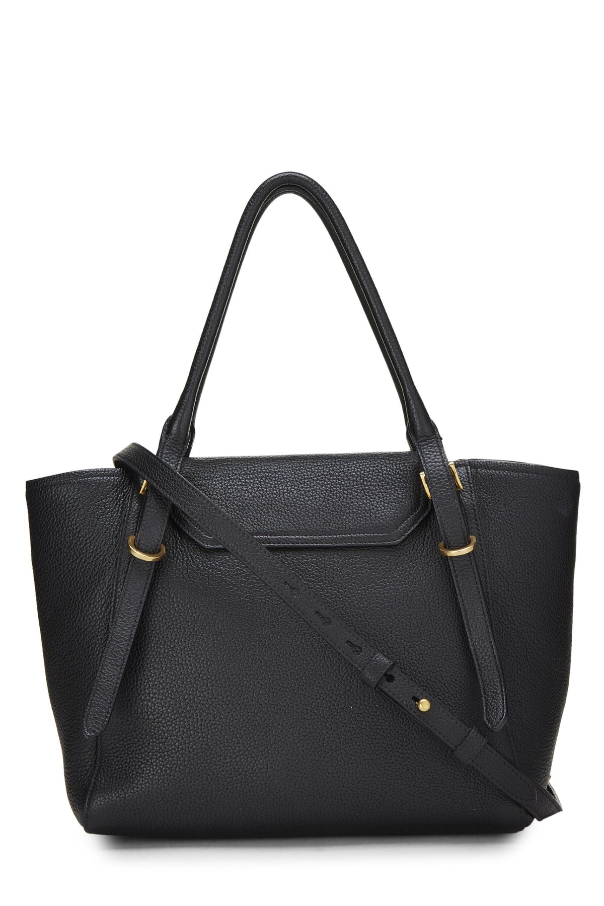 Prada, Black Vitello Daino Convertible Top Handle Tote, Black