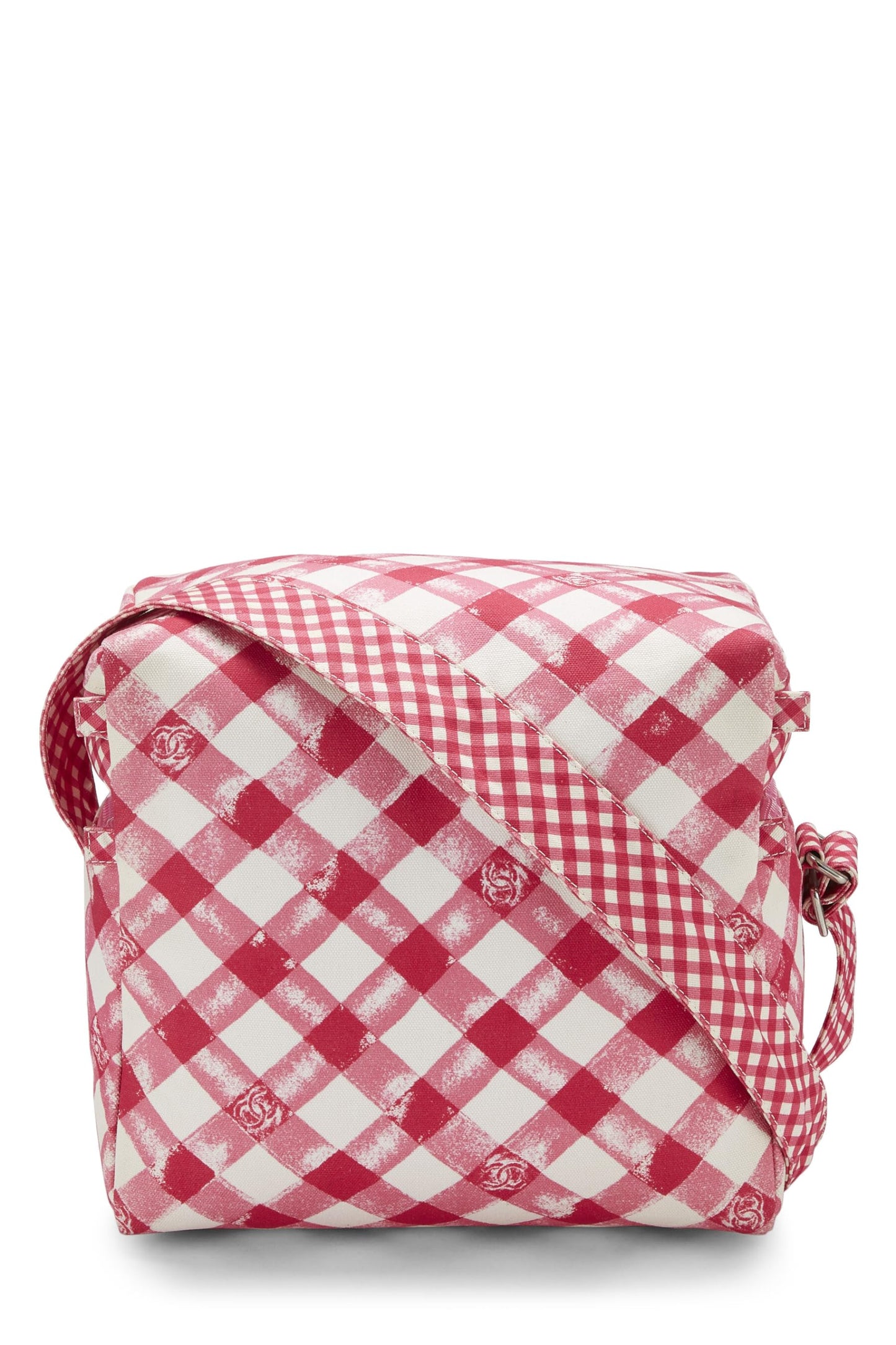 Chanel, Pink & White Canvas Lunch Box Handbag, Multi