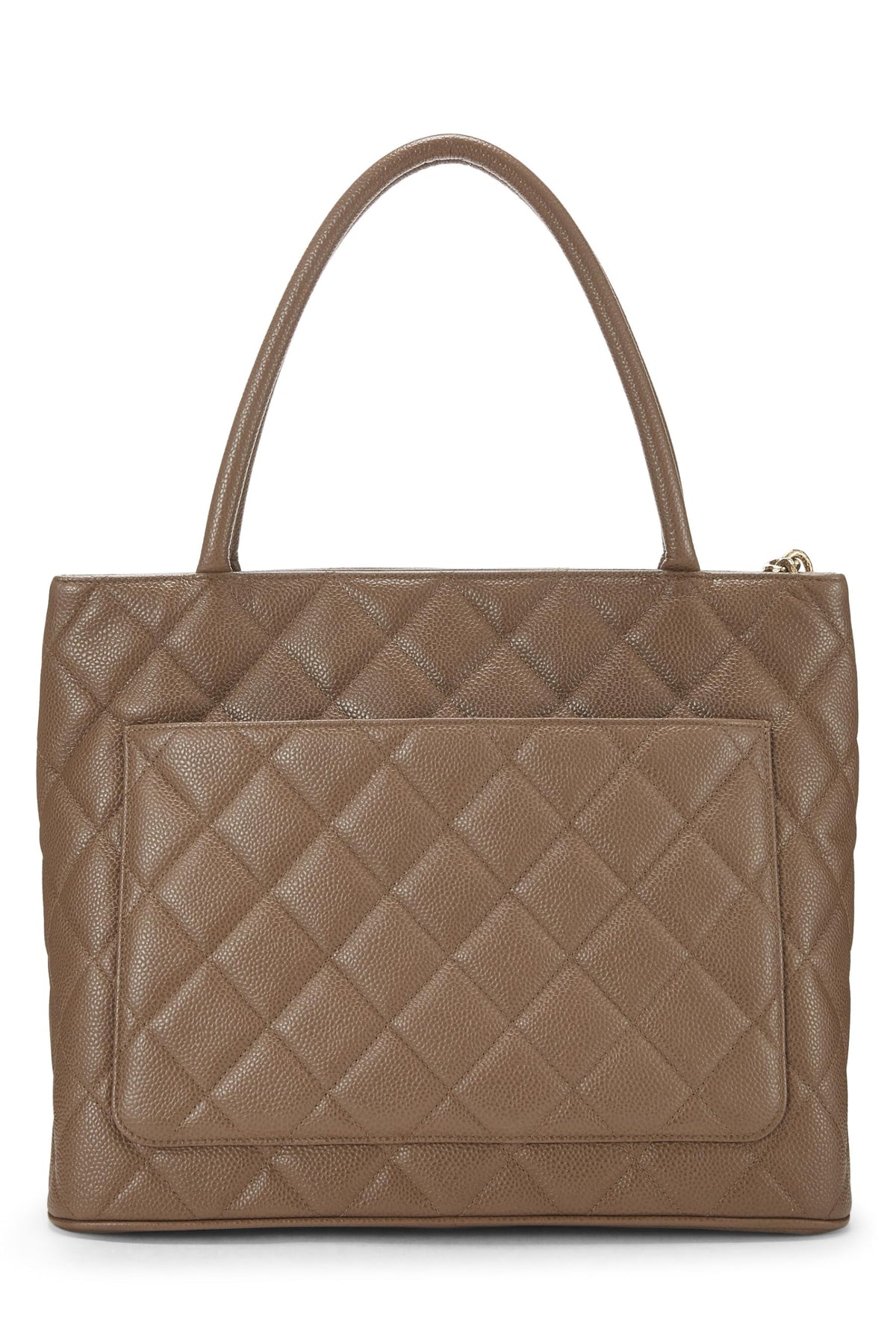 Chanel, Brown Quilted Caviar Medallion Tote, Brown