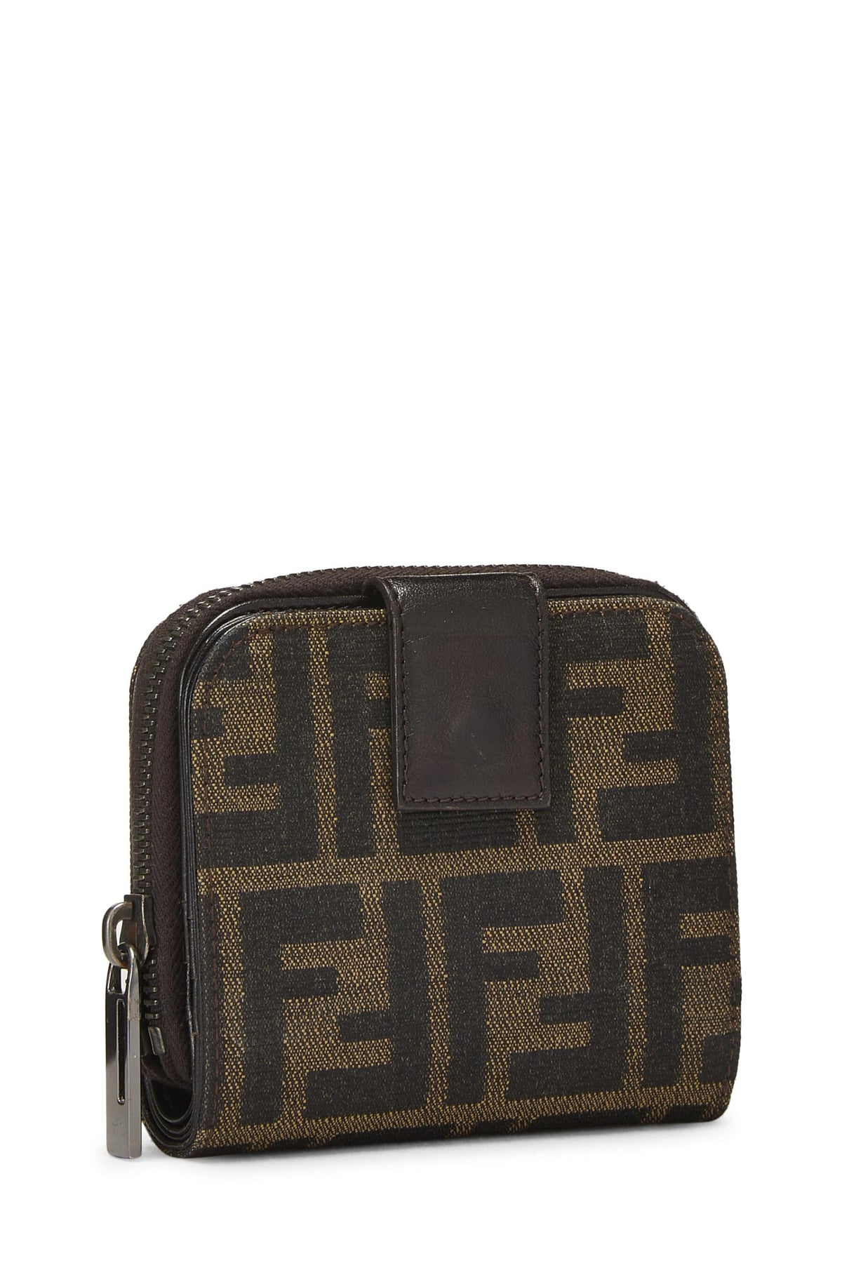Fendi, Brown Zucca Canvas Compact Wallet, Brown