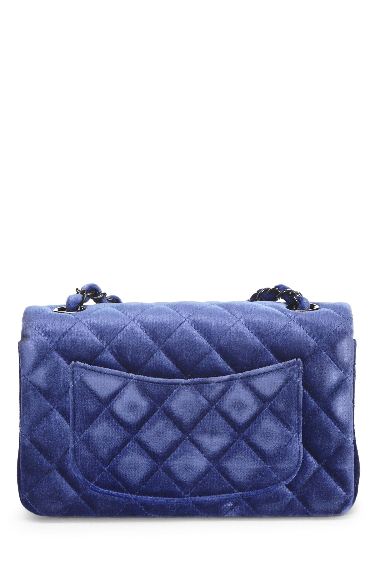 Chanel, Purple Velvet Rectangular Flap Mini, Navy