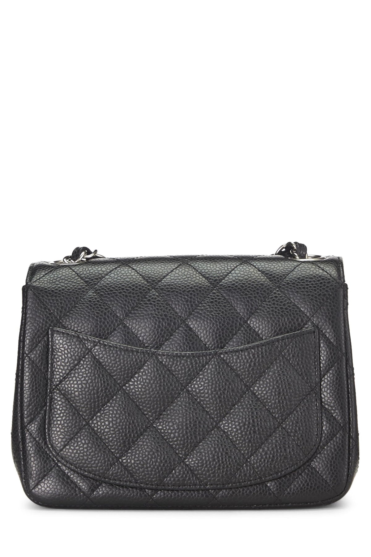 Chanel, Black Quilted Caviar Classic Square Flap Mini, Black