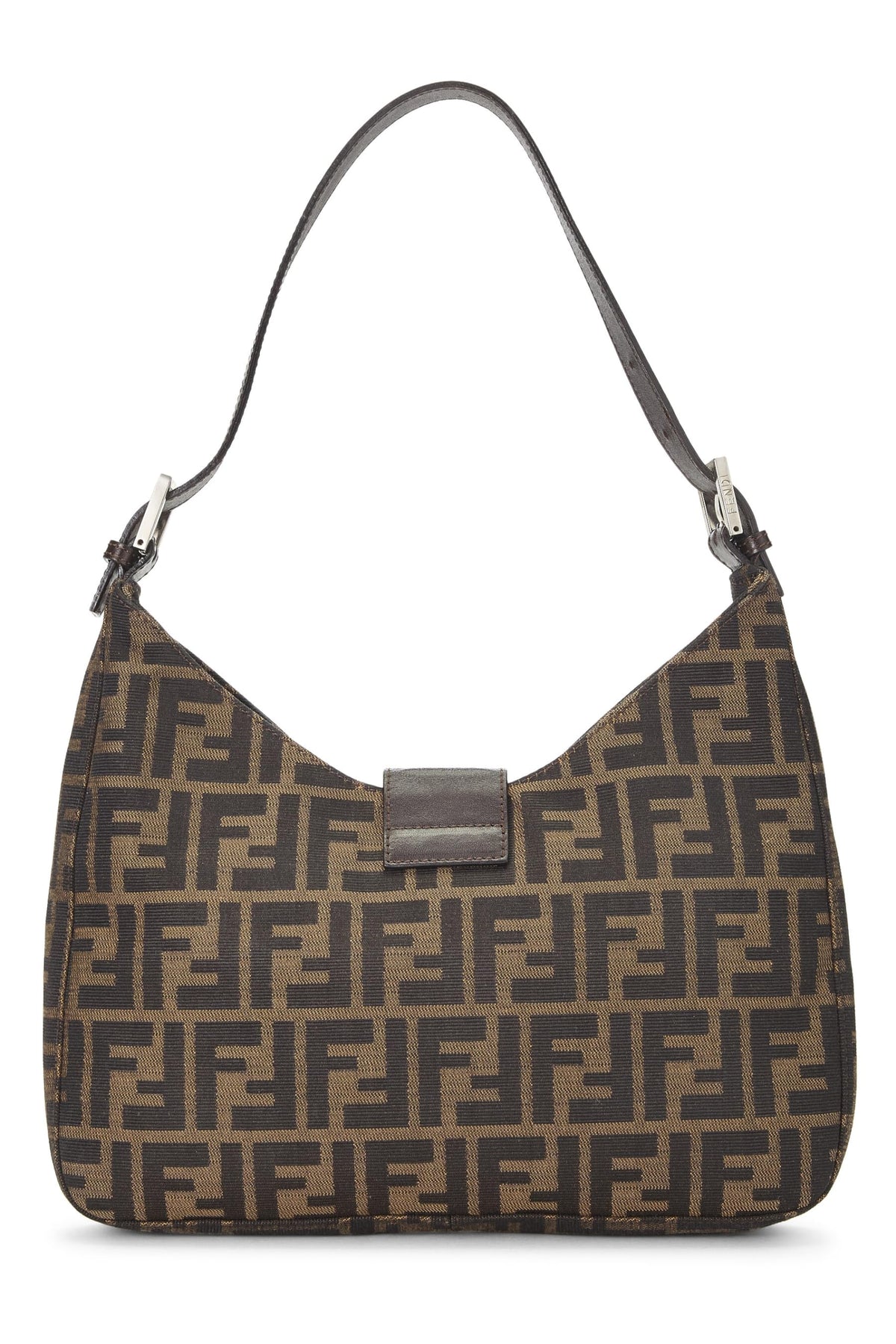 Fendi, Brown Zucca Canvas Shoulder Bag, Brown