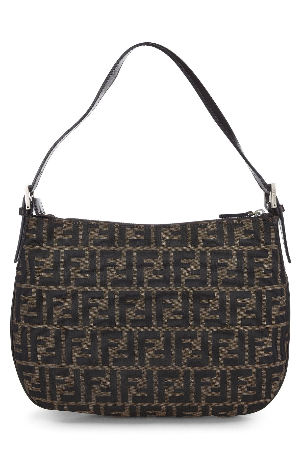 Fendi, Brown Zucca Canvas Shoulder Bag, Brown