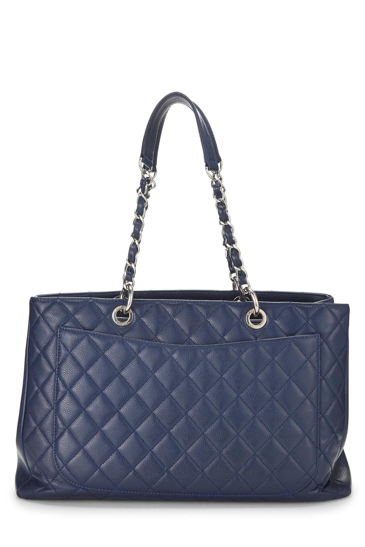 Chanel, Navy Quilted Caviar Grand Shopping Tote (GST) XL, Navy