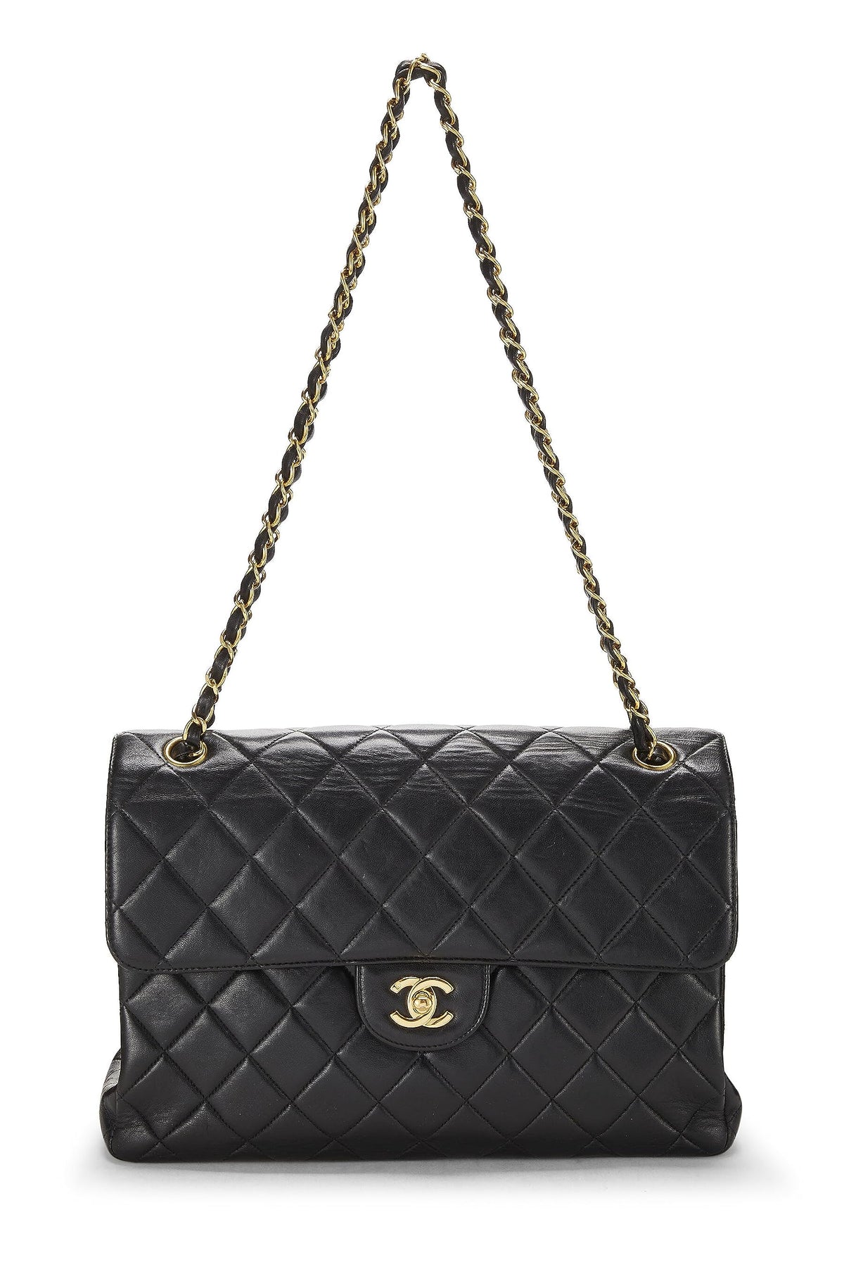 Chanel, Black Quilted Lambskin Double Sided Classic Flap Jumbo, Black