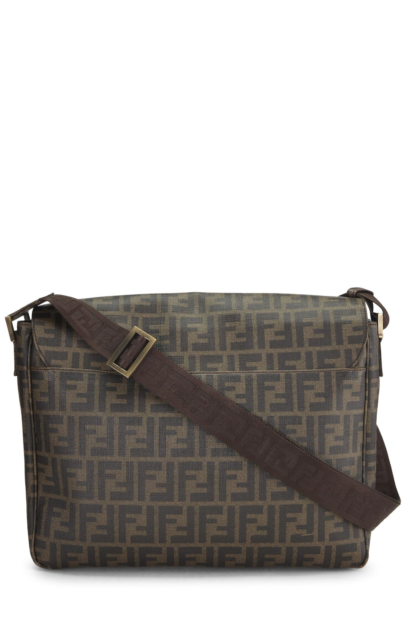 Fendi, Brown Zucca Coated Canvas Messenger Large, Brown