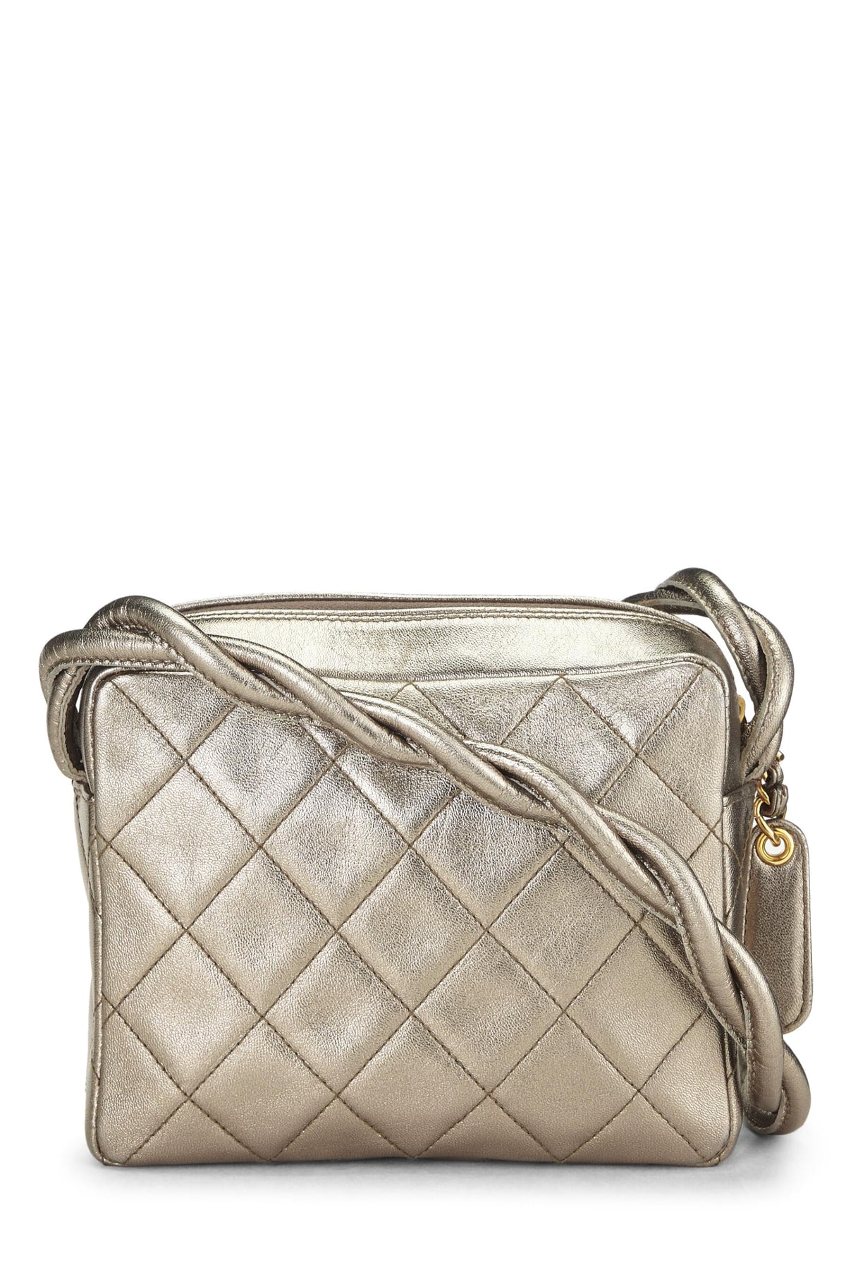 Chanel, Metallic Gold Quilted Lambskin Shoulder Bag Mini, Gold